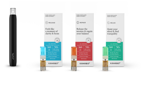 KANABO’S CBD LINE AVAILABLE IN THE UK ON HANDPICKED CBD The high-quality pure hemp distillate CBD formulas are market leading with up to 86% cannabinoids and the vaporisation of CBD means it is fast acting compared to other products like tinctures or edibles. Each cartridge that goes into the VapePod contains 360mg of CBD and has a blend of terpenes derived from the hemp plant giving you a real hemp flower taste and experience. Each cartridge gives 300+ Doses and lasts between six to eight weeks. The three formulas are very different: With stimulating peppermint and warm spice aromas from natural hemp terpenes, Reload allows a moment of clarity and focus, Relax uses the calming aromas of melon and sage to help quieten the mind and Repair helps soothe the bodies aches by releasing tension with the wonderful aroma of rosemary and berries, all with the full benefits of pure distillate CBD hemp extract. The formulas are non-intoxicating THC-free CBD that you can actually feel.