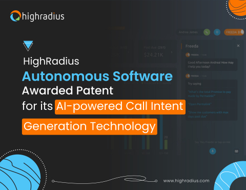 HighRadius Autonomous Software awarded patent for its AI-powered Call Intent Generation Technology. (Graphic: Business Wire)