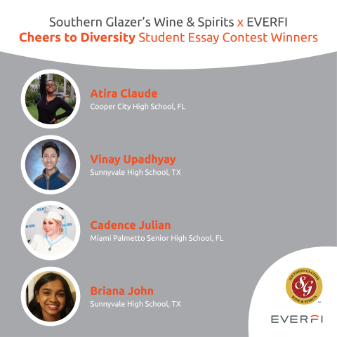 Southern Glazer’s Wine & Spirits launched its “Cheers to Diversity Student Essay Contest” in partnership with EVERFI during Fall 2020. Four students were awarded $2,500 college scholarships for their submissions. (Photo: Business Wire)