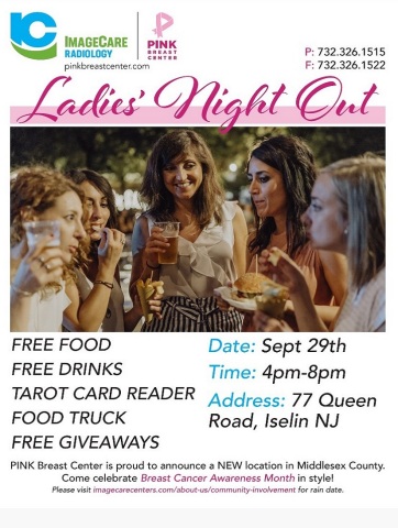 ImageCare Radiology is hosting a Ladies Night Out Event to raise Breast Cancer Awareness on Sept. 29 in Woodbridge, NJ (Photo: Business Wire)