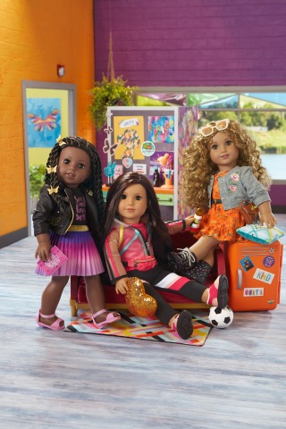 American Girl's new World by Us doll and book line, featuring contemporary characters Makena Williams, Maritza Ochoa, and Evette Peeters, elevates multicultural stories that reflect American girls today. (Photo: Business Wire)