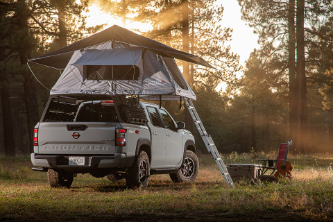 The new NISMO Off Road Rooftop Tent is designed for simple set-up and spacious, comfortable accommodations for two people. (Photo: Business Wire)