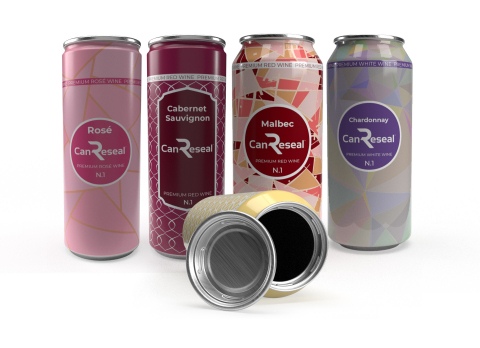 original Canovation's CanReseal CRE solution for resealable beverages, including wine, soda, cold brew coffee, water, tea, juice and CBD infused beverages. (Photo: Business Wire)
