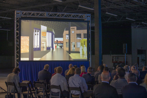 CoCREATE Stamford renderings on screen during the announcement (Photo: GE Appliances, a Haier company)