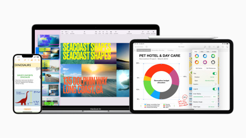 Keynote, Pages, and Numbers come with all-new features that make it easy to create amazing work on iPhone, iPad, and Mac. (Photo: Business Wire)