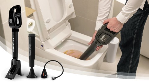 original BOMBA STICK, the one-touch premium cordless plunger, has been launched on Kickstarter. With a touch of a button, users can compress and control the compression level of air for various circumstances. By creating a massive amount of force from compressed air, it can plunge through pipes and pump air where it's needed and completely takes care of germs, foul odors, and rotten filth stuck in pipes. According to the circumstances, users can attach a multi-compression tank (for cleaning washstands, sinks, and floors) or an air-compression tank (for cleaning toilets). Also, it can be used to pump in the air in boats, tubes, balls, and other outdoor goods. (Photo: Business Wire)