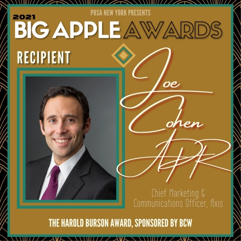 PRSA-NY/2021 Harold Burson Award Recipient Joe Cohen (Graphic: Business Wire)