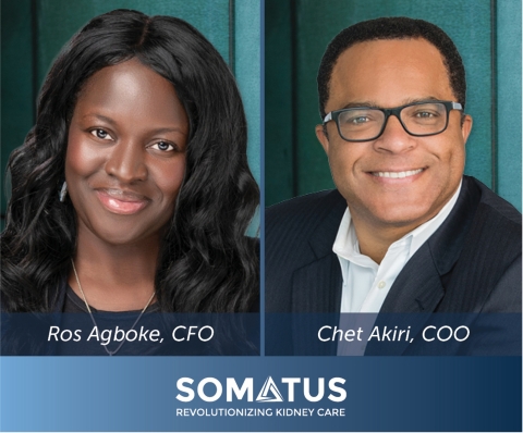 Somatus Welcomes Ros Agboke as CFO and Chet Akiri as COO. (Photo: Business Wire)