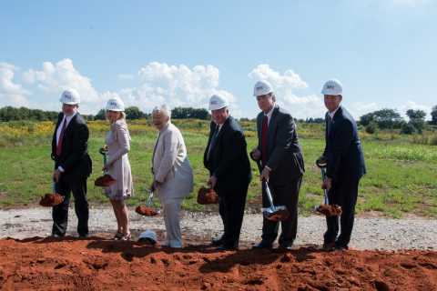 Alabama Gov. Kay Ivey helps to break ground on Special Aerospace Services’ new facility in Huntsville, Alabama’s Cummings Research Park. From left to right, Tim Bulk (co-founder and CTO of SAS); Heather Bulk (co-founder, president, and CEO of SAS); Gov. Kay Ivey; Greg Canfield, Alabama Secretary of Commerce; Huntsville Mayor Tommy Battle; and Jeff Gronberg, 2021 Chair of the Huntsville/Madison County Chamber of Commerce. The move is part of SAS’ expansion strategy that will expedite its strategic, tactical, manufacturing, logistics, and R&D activities. The new facility -- called “The Campus” -- is a 55,000 square foot federal services, research, and special activities branch. It will encompass an engineering and training space, high bay assembly, advanced manufacturing, and research bays. The eventual phased development of The Campus will encompass up to two major buildings and 30 high technology jobs. (Photo: Business Wire)