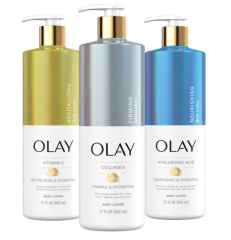 New Olay Body Lotion Collection with prestige skincare ingredients to hydrate instantly and transform skin over time. (Photo: Business Wire)