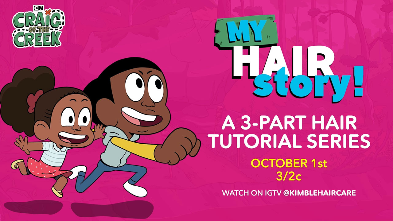 Sneak peek of "My HAIRstory!," a 3-part hair tutorial series celebrating Black hair and featuring styles from Cartoon Network's Craig of the Creek, premiering Friday, October 1.