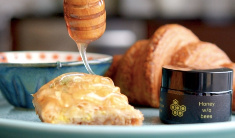 MeliBio honey made without bees poured over baklava pastry dessert (Photo: Business Wire)