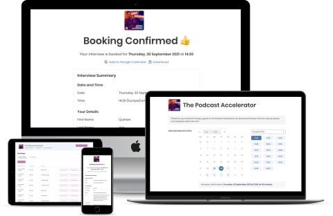 thumbnail Podcast guest booking and interview management system - booking process (Photo: Business Wire)