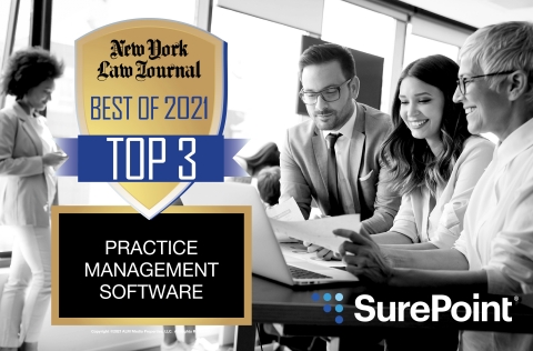 SurePoint Technologies Wins “Top 3” Practice Management Software in the New York Law Journal’s “Best Of” 2021 Awards. (Photo: Business Wire)
