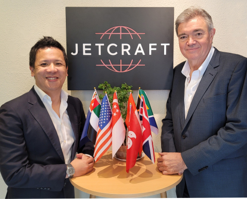 thumbnail Tim Yue, sales director, Jetcraft Asia (left), will lead Jetcraft’s new Singapore office, with the oversight of David Dixon, president, Jetcraft Asia (right). (Photo: Business Wire)