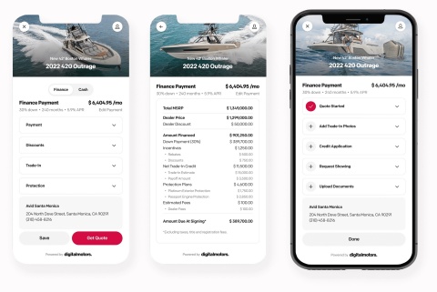 Digital Motors' online retailing solution for boat and yacht retailers makes buying easy, no matter the device. (Graphic: Business Wire)