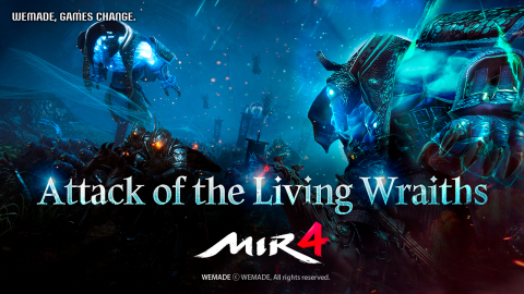 De mobiele MMORPG, MIR4, het meesterwerk van Wemade Co., Ltd. heeft nieuwe gevechtscontent uitgebracht: Attack of the Living Wraiths (Aanval van de levende schimmen). Zodra Attack of the Living Wraiths begint, kunnen spelers fel vechten tegen benoemde monsters, semi- en eindbazen, terwijl ze schatkisten verwerven. Attack of the Living Wraiths wordt elke donderdag van 22.00 tot 23.00 uur, lokale servertijd, gehouden op de vierde verdieping in Bicheon, Snake en Redmoon Hidden Valleys. Daarnaast is er een nieuwe Raid (Wailing Dead Mine - level 115) en een nieuwe Boss Raid (Nefariox King - level 105) bij de update inbegrepen. Toekomstige updateplannen omvatten Class Change en de release van een nieuw personage, Arbalist, die naar verwachting in november worden uitgebracht. (Afbeelding: Business Wire)