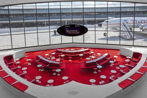 The Sunken Lounge at the TWA Hotel at JFK Airport, New York City (photo by Eric Laignel)