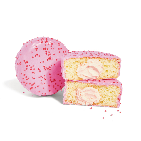 MOD has released its newest limited-edition “Squad Cake” – a cola-flavored yellow cake filled with sweet, delicious cherry cream filling, covered in a bright pink coating and finished with sugared sprinkles. This latest Cake for Good will support MOD Squad members during times of crisis through its employee relief fund. (Photo: Business Wire)