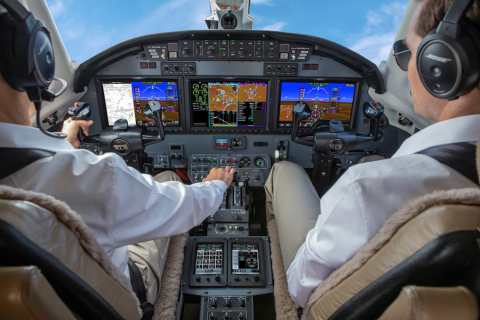 Ten percent of the eligible Citation Excel/XLS business jet fleet have been retrofitted with a Garmin G5000 integrated flight deck upgrade. (Photo: Business Wire)