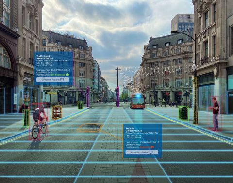 thumbnail CURBS gathers intelligence such as live traffic and on-street parking information, safety risks for road users, locations of potholes or road objects, as well as information relating to road or infrastructure maintenance. Courtesy of Vortex IoT.
