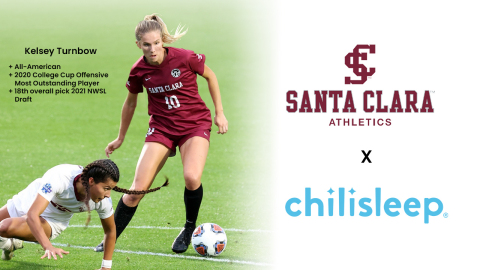 Chilisleep has signed Kelsey Turnbow to an NIL partnership. Earlier this year, Turnbow, a current MBA student at Santa Clara, was drafted 18th overall in the NWSL draft by the Chicago Red Stars. (Photo: Business Wire)