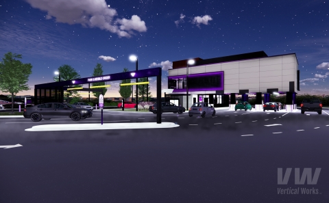 Vertical Works reimagined the traditional drive thru to provide all of the convenience of fast food without long lines and wait times. (Photo: Business Wire)