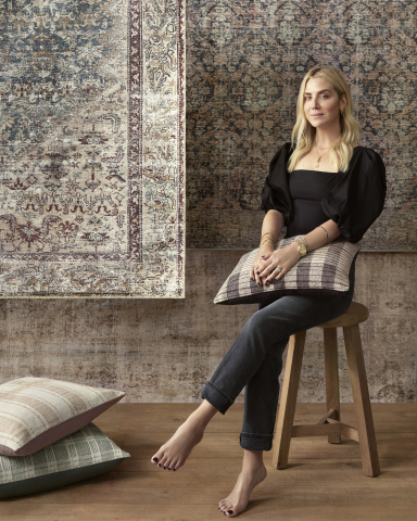 The new Amber Lewis x Loloi collection will feature an array of rugs, pillows, throws and wall art designs in a range of price points. (Photo: Business Wire)