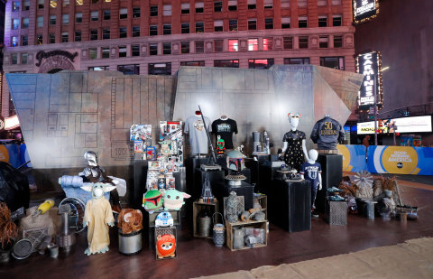 STAR WARS product setup and Jawa sandcrawler-inspired vehicle in Times Square for Good Morning America in celebration of the launch of the Bring Home the Bounty campaign. GOOD MORNING AMERICA - 10/12/21 - “Star Wars: Bring Home the Bounty,” on “Good Morning America,” on Tuesday, October 12, 2021 on ABC. 
(ABC/Lou Rocco)