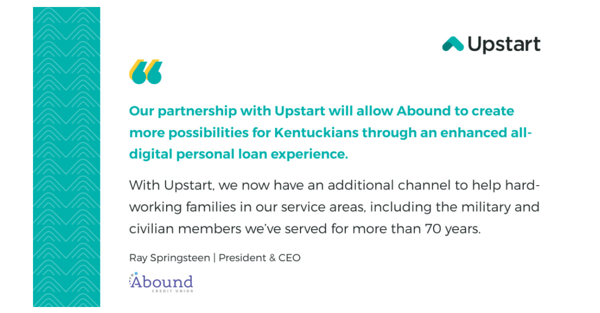 Abound Credit Union Partners with Upstart to Expand Loan Access for