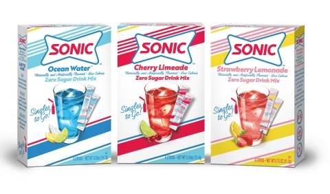 SONIC® Drive-In is debuting zero sugar, low-calorie drink mixes in its wildly popular Cherry Limeade, Ocean Water®, and Strawberry Lemonade flavors. (Photo: Business Wire)