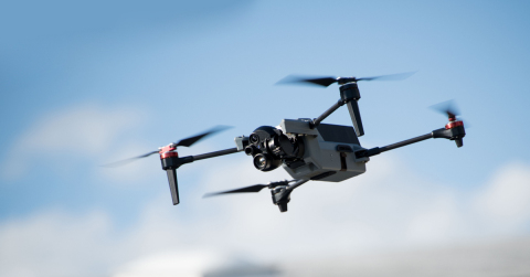 thumbnail The Teledyne FLIR ION™ M640x tactical Unmanned Aerial System (UAS) is an American designed, developed, and manufactured UAS that will provide military and public safety users with best-in-class capabilities for their missions. The ION M640x features a 640x512 infrared sensor providing twice the resolution of similar UAS, and a Near-Infrared (NIR) laser illuminator. ION M640x includes all-new smart object tracking that enables operators to designate an object for the aircraft to detect and track while it moves. The M640x is MAVLINK compliant and interoperable with Common Ground Control Stations (C-GCS), including the U.S. Army Tactical Open Ground Station Architecture (TOGA). Easily rucksack portable at about 4 pounds, the M640x is rated for operation in demanding environments, including rain and wind. The ION M640x is evolved from the ION M440, one of the original five UAS platforms approved by the U.S. Dept. of Defense under the Blue sUAS program. (Photo: Business Wire)