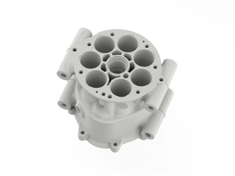 Internal combustion blocks used in aircraft engines often feature extremely complex geometries that are outside the ability of most machine shops and require multiple machining setups and advanced CAM programming. With the Production System, this part can be printed to near net shape without the need for any tooling, and the critical internal dimensions can be touched up in just a few hours with minimal machining setups needed. (Photo: Business Wire)