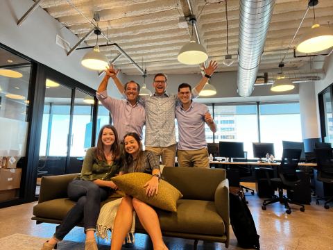 The Raise Commercial Real Estate founding team in Denver includes real estate veterans Alex Hammerstein, Matt Harbert, Mike Deatly, Leah Weaver and Alanna Deatly. (Photo: Business Wire)
