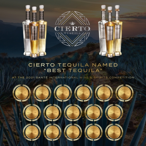 Cierto Tequila Named “Best Tequila” at the 2021 Santé International Wine & Spirits Competition (Photo: Business Wire)