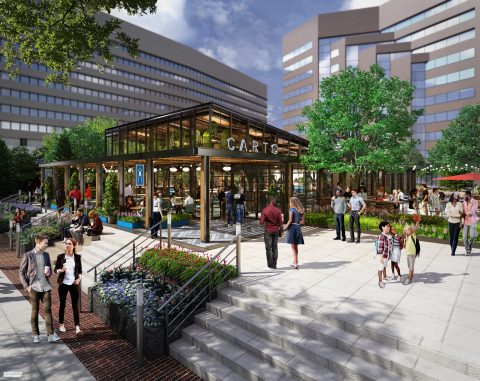 Illustrated concept design for Dining in the Park in National Landing. (Graphic: Business Wire)