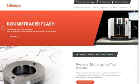 Mitutoyo Website Home Screen (Graphic: Business Wire)
