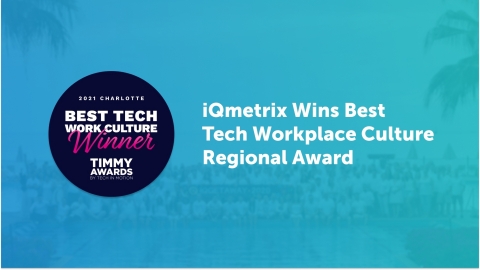 Tech in Motion has announced the top workplaces in technology, with iQmetrix representing Charlotte, N.C., at the overall North American Timmy Awards on October 28, 2021. Image: iQmetrix