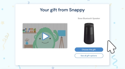 Snappy's new video greeting feature adds even more magic to the gift reveal experience. (Graphic: Business Wire)