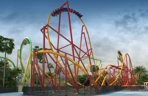 WONDER WOMAN Flight of Courage, the tallest and longest single-rail coaster on the planet and Six Flags Magic Mountain's record 20th roller coaster. (Photo: Business Wire)