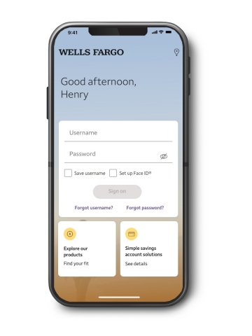 Image of rebuilt Wells Fargo Mobile app sign-on screen. (Photo: Wells Fargo)