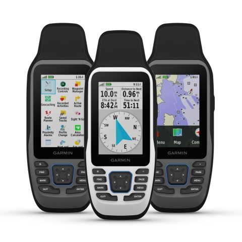Rugged, floating marine GPS handheld featuring a sunlight-readable, high-resolution color display with options for worldwide basemap or built-in BlueChart g3 coastal charts. (Photo: Business Wire)