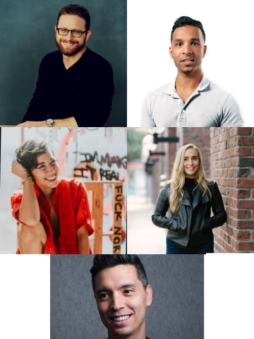 original Clockwise starting top left: Gabi Loeb, Rey Allie, Lauren Ipsen, Paul Pattishall, Natalie Stone (Photo: Business Wire)