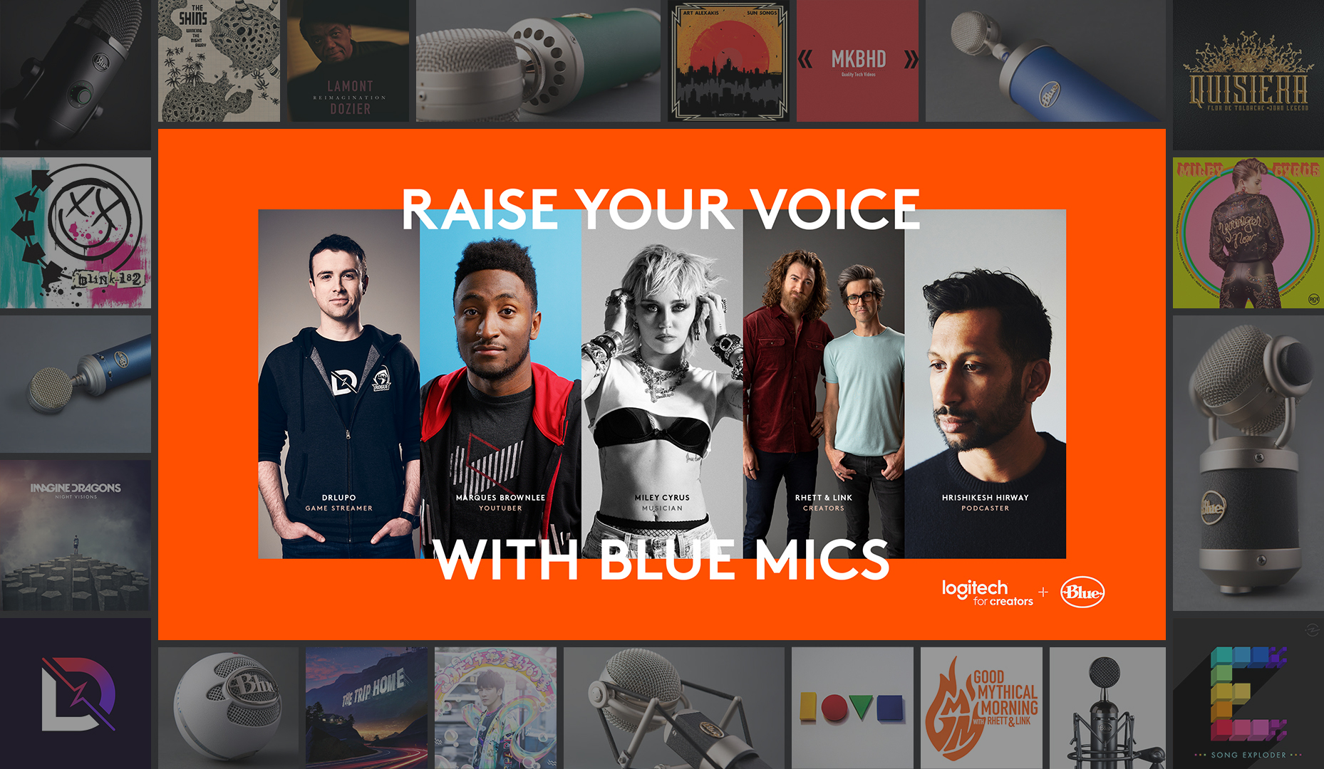 Faktura anmodning Roux Logitech For Creators Launches 'Raise Your Voice' Campaign Featuring Miley  Cyrus, Rhett & Link of Good Mythical Morning, DrLupo and Marques Brownlee |  Business Wire