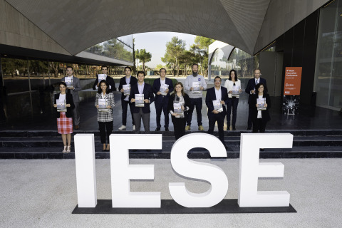 Speakers and authors at the 9th Open Innovation Conference with the new study. (Photo: IESE Business School)