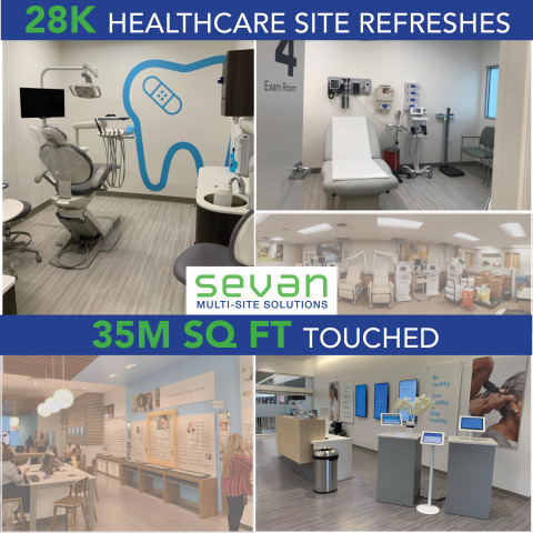 Sevan Multi-Site Solutions, Inc. (Sevan) has positively impacted millions of lives worldwide through the implementation of customized, end-to-end turnkey solutions for 28,000 retail healthcare client sites. Sevan — a global leader in innovative design, program management, construction services and data analytics — extends services to pharmacies, COVID testing centers, hospitals, wellness clinics, kidney dialysis centers, veterinary clinics, tele-med centers and dental facilities for varying clients ranging from small businesses to Fortune 100 companies. (Photo: Business Wire)
