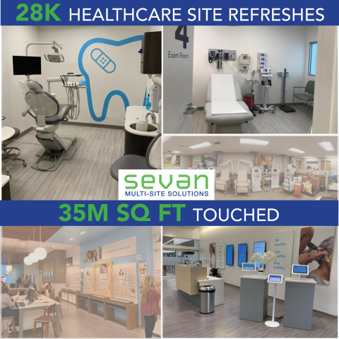 original Sevan Multi-Site Solutions, Inc. (Sevan) has positively impacted millions of lives worldwide through the implementation of customized, end-to-end turnkey solutions for 28,000 retail healthcare client sites. Sevan — a global leader in innovative design, program management, construction services and data analytics — extends services to pharmacies, COVID testing centers, hospitals, wellness clinics, kidney dialysis centers, veterinary clinics, tele-med centers and dental facilities for varying clients ranging from small businesses to Fortune 100 companies. (Photo: Business Wire)
