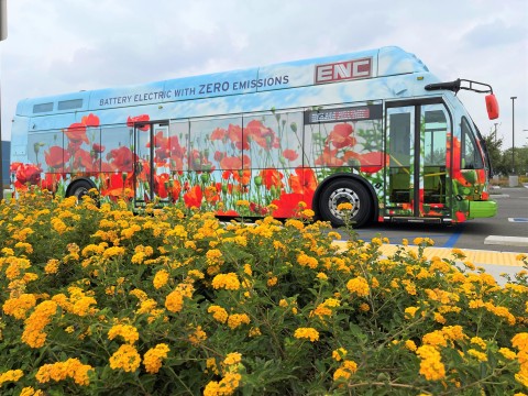 ElDorado National (California) or ENC, a subsidiary of REV Group®, and an industry leader in heavy-duty transit buses and emission-free technology, will launch its fully electric Axess bus, a true zero-emissions transportation solution, at APTA Expo at booth 2553, November 8-10, 2021. (Photo: Business Wire)