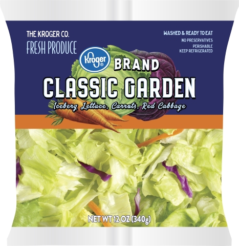 12 oz Kroger™ Brand Garden Salad Lot: N28211A and N28211B UPC: 0-11110-91036-3 (Photo: Business Wire)