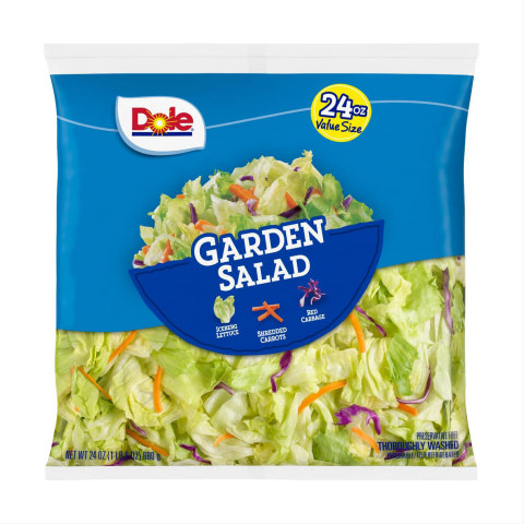 24 oz Dole™ Garden Salad Lot: N28205A and N28205B UPC: 0-71430-01136-2 (Photo: Business Wire)